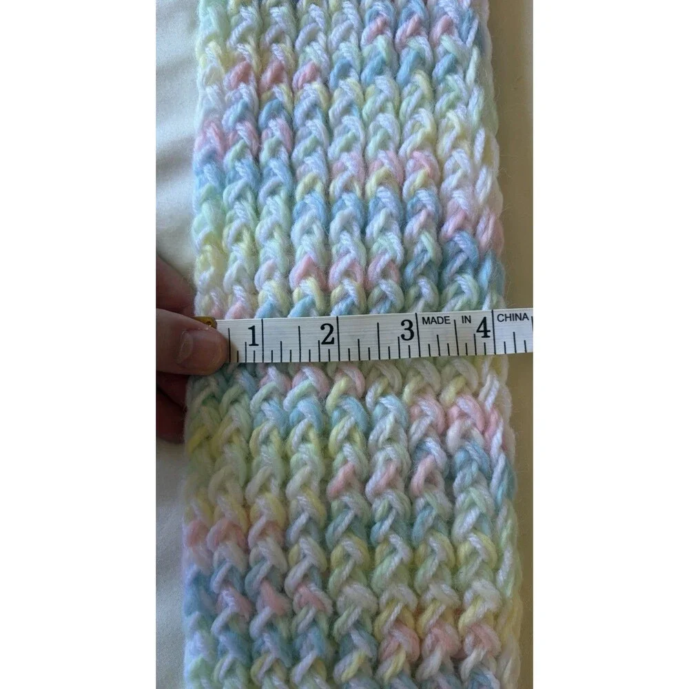 Rainbow Colored Knit Beanie And Scarf Set For Kids